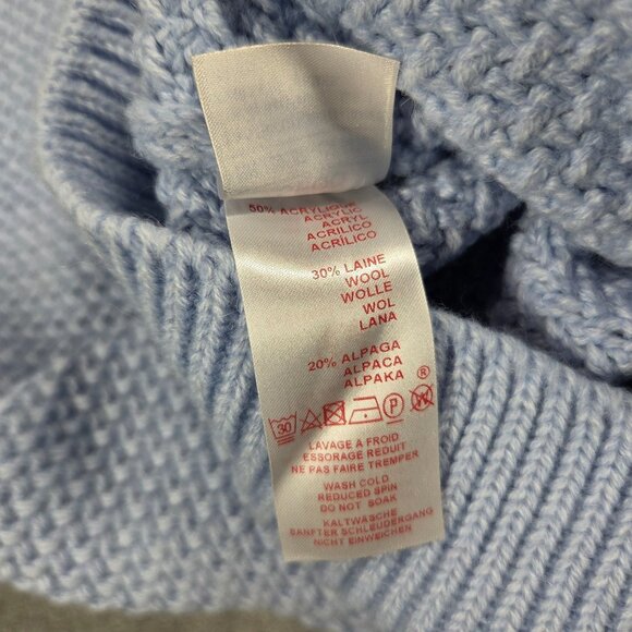 Saint James Sweater Womens 8 Blue Alpaca Wool Blend Nautical Textured Rollneck - Picture 6 of 11